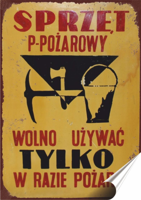 PRL Plakat folia Samoprzylepna Plakietka(motyw metalowego szyldu)#18867
