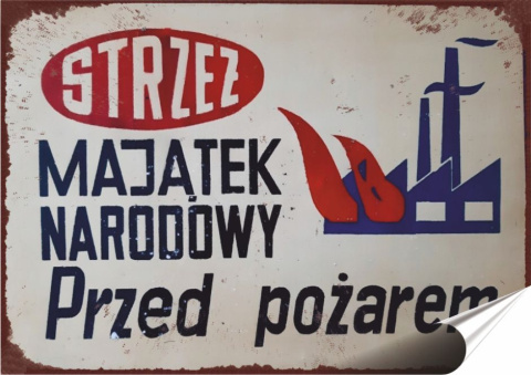 PRL Plakat folia Samoprzylepna Plakietka(motyw metalowego szyldu)#18870