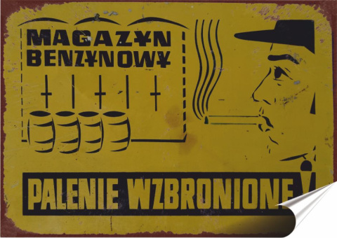 PRL Plakat folia Samoprzylepna Plakietka(motyw metalowego szyldu)#18875