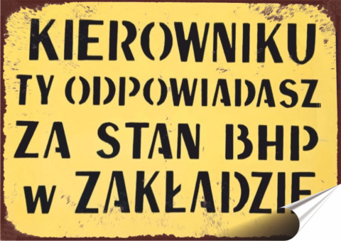 PRL Plakat folia Samoprzylepna Plakietka(motyw metalowego szyldu)#18889