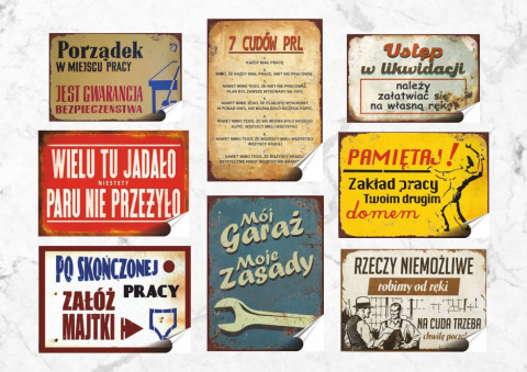 PRL Plakat folia Samoprzylepna Plakietka(motyw metalowego szyldu)#18930