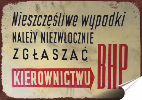 PRL Plakat folia Samoprzylepna Plakietka(motyw metalowego szyldu)#18947