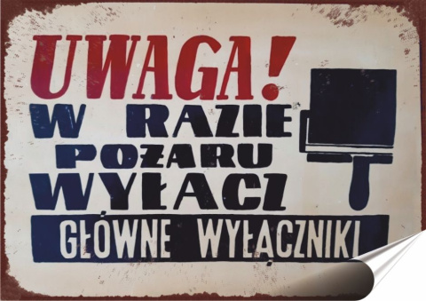 PRL Plakat folia Samoprzylepna Plakietka(motyw metalowego szyldu)#18949