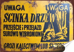 PRL Plakat folia Samoprzylepna Plakietka(motyw metalowego szyldu)#18950