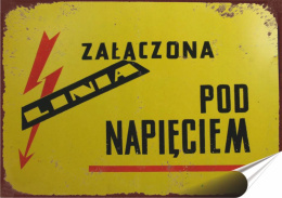 PRL Plakat folia Samoprzylepna Plakietka(motyw metalowego szyldu)#18956