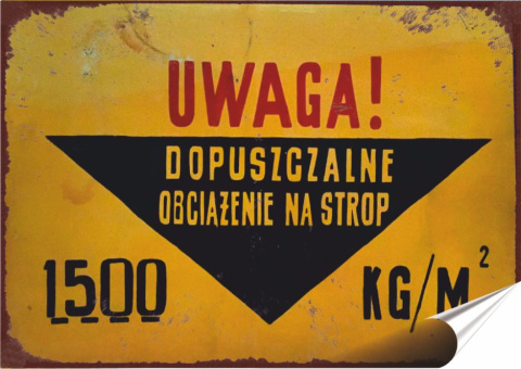 PRL Plakat folia Samoprzylepna Plakietka(motyw metalowego szyldu)#18957