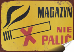 PRL Plakat folia Samoprzylepna Plakietka(motyw metalowego szyldu)#18958